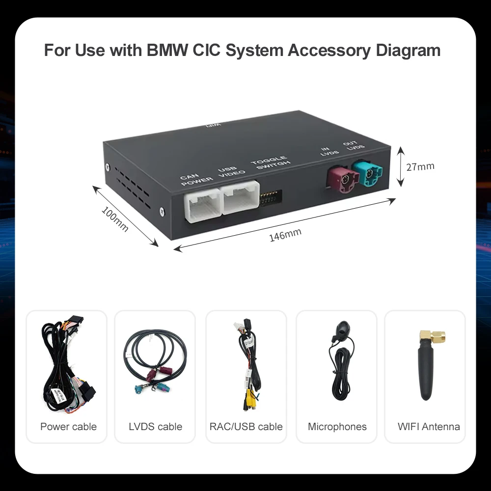 Kabelloses CarPlay Android Auto für Mini R55 R56 R57 R58 R59 R60 R61 F54 F55 Clubman Countryman Hardtop John Cooper F56 F57 – Detail 7