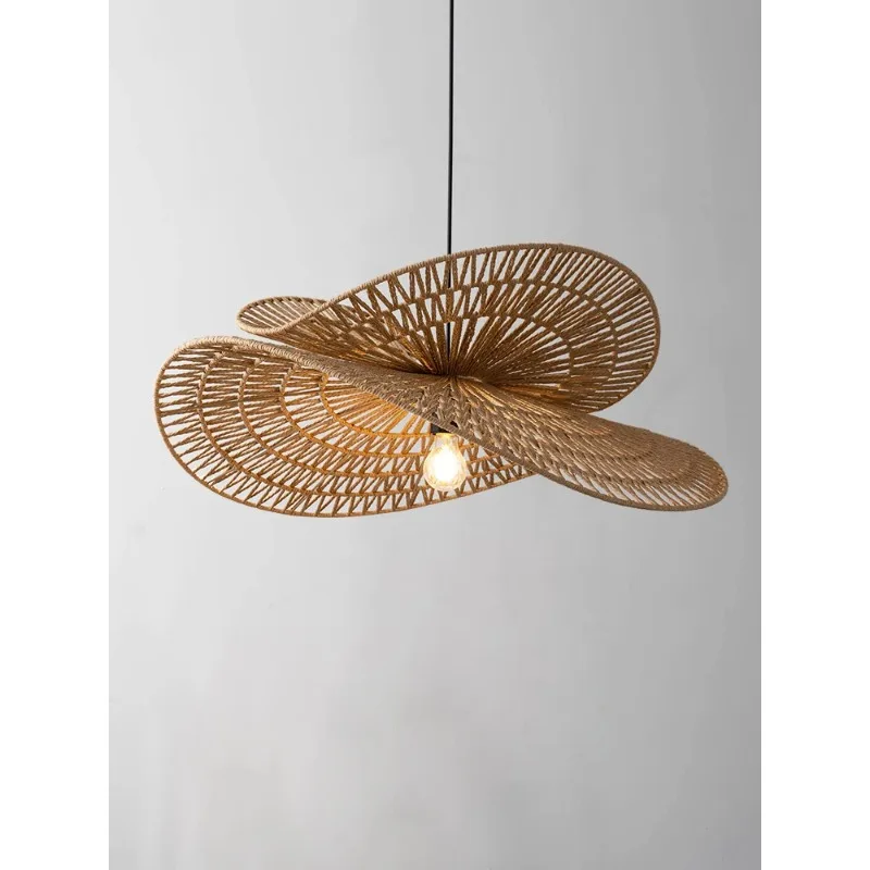 

Подвесной светильник в стиле ретро, ручной работы, из ротанга, с абажуром из конопляной веревки, для столовой, в стиле лофт и фермерского дома