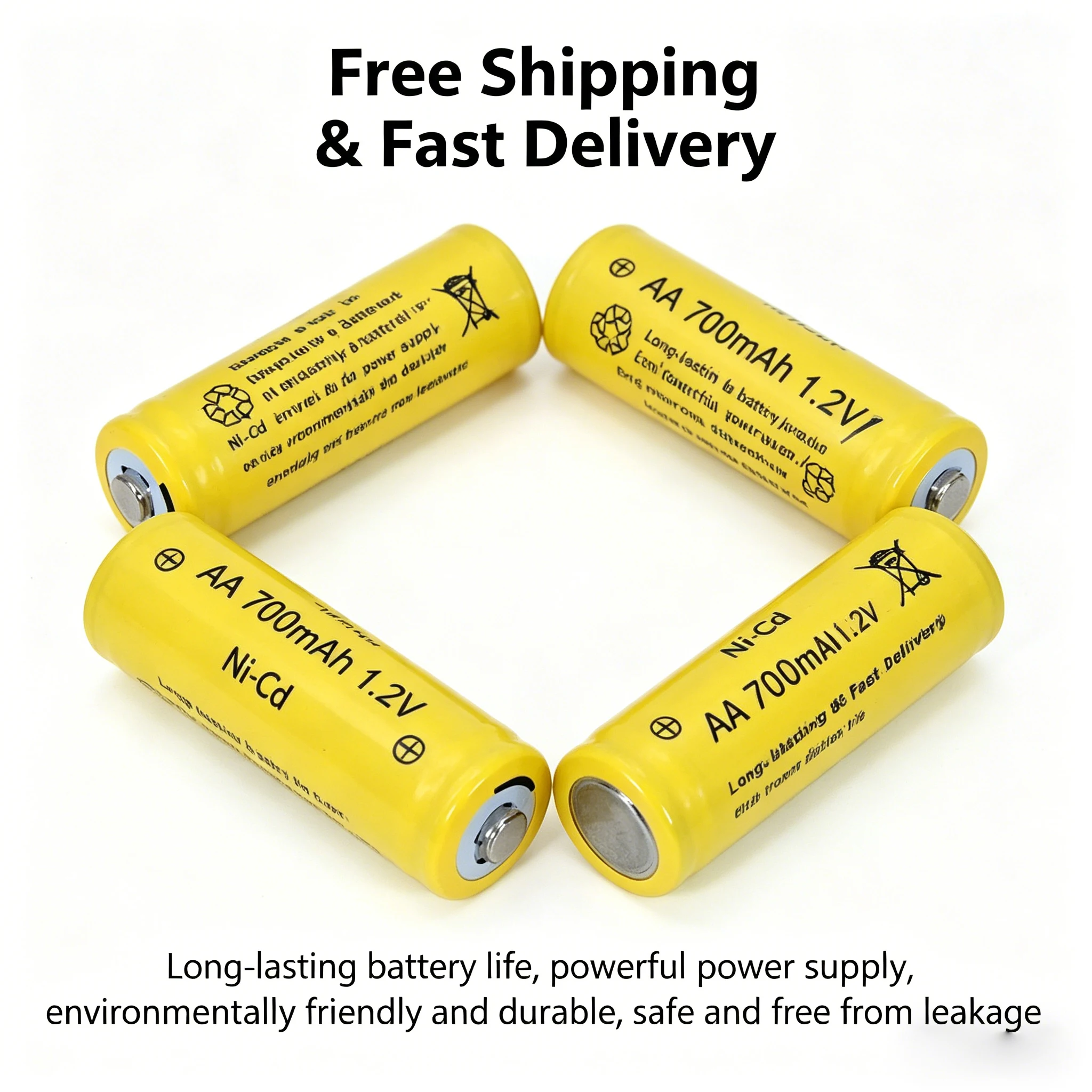 

AA Ni-Cd Rechargeable Battery 1.2V 700mAh High Capacity NiCd Cells For Remote Control RC Car Electric Toy