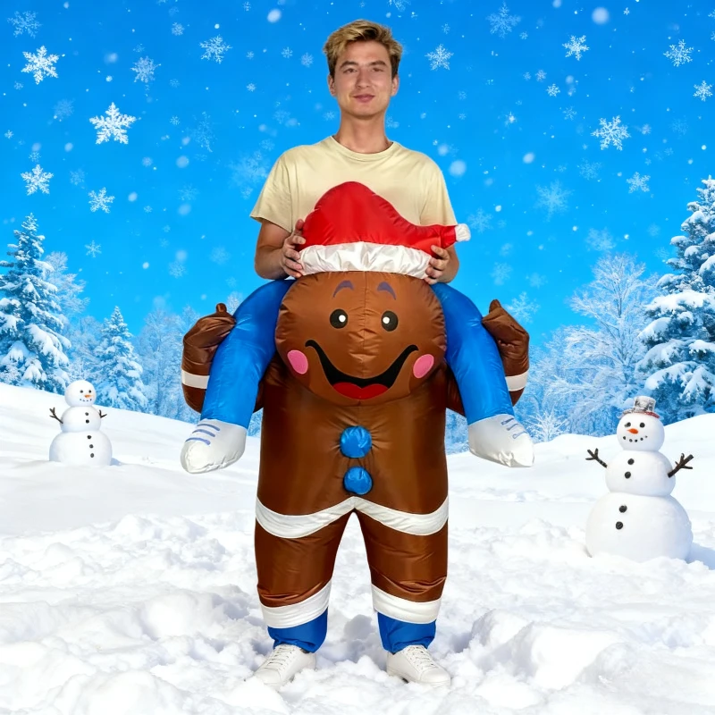 Adulto inflável bonito homem de gengibre traje estilo infantil diversão variedade de natal carnaval festa de halloween cosplay vestir-se