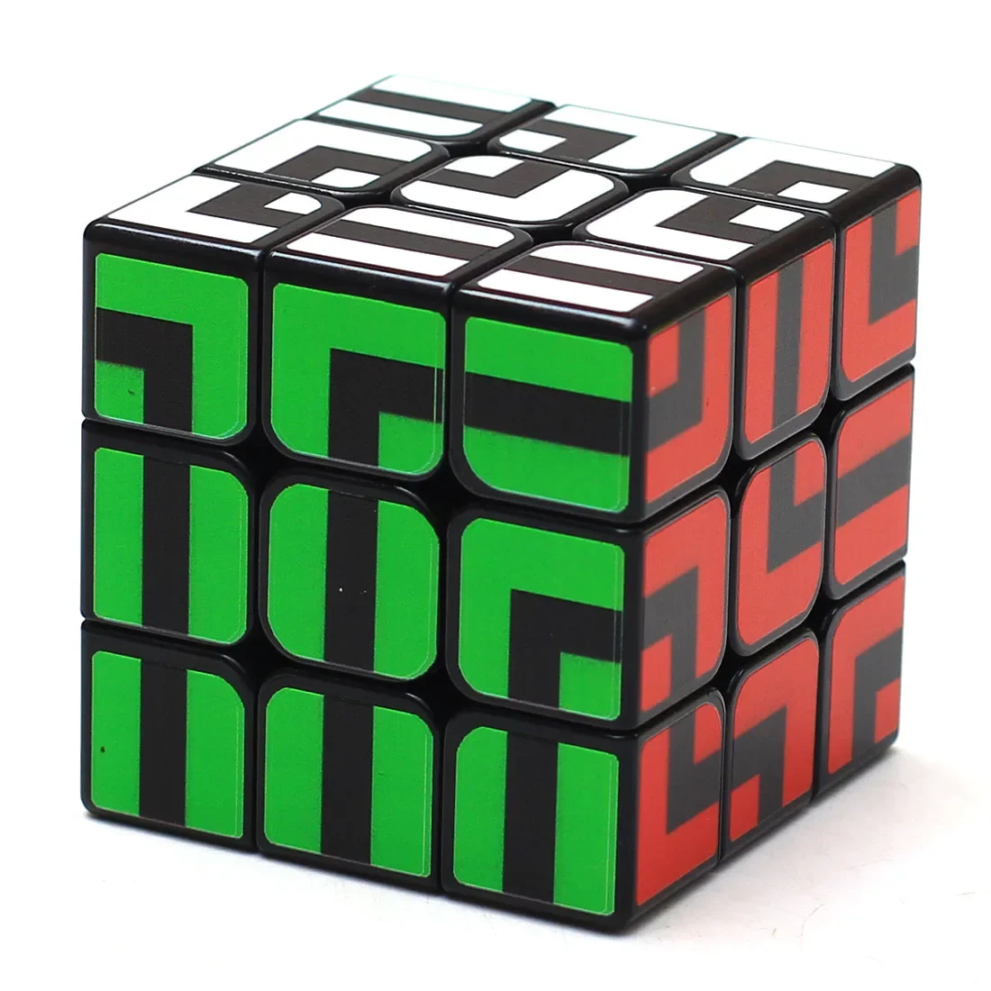 Z-cube Maze Type 3x3x3 Magic Cube Puzzle Cube Intelligent Gift Toys For Children Black Sticker Strange Shape Cube