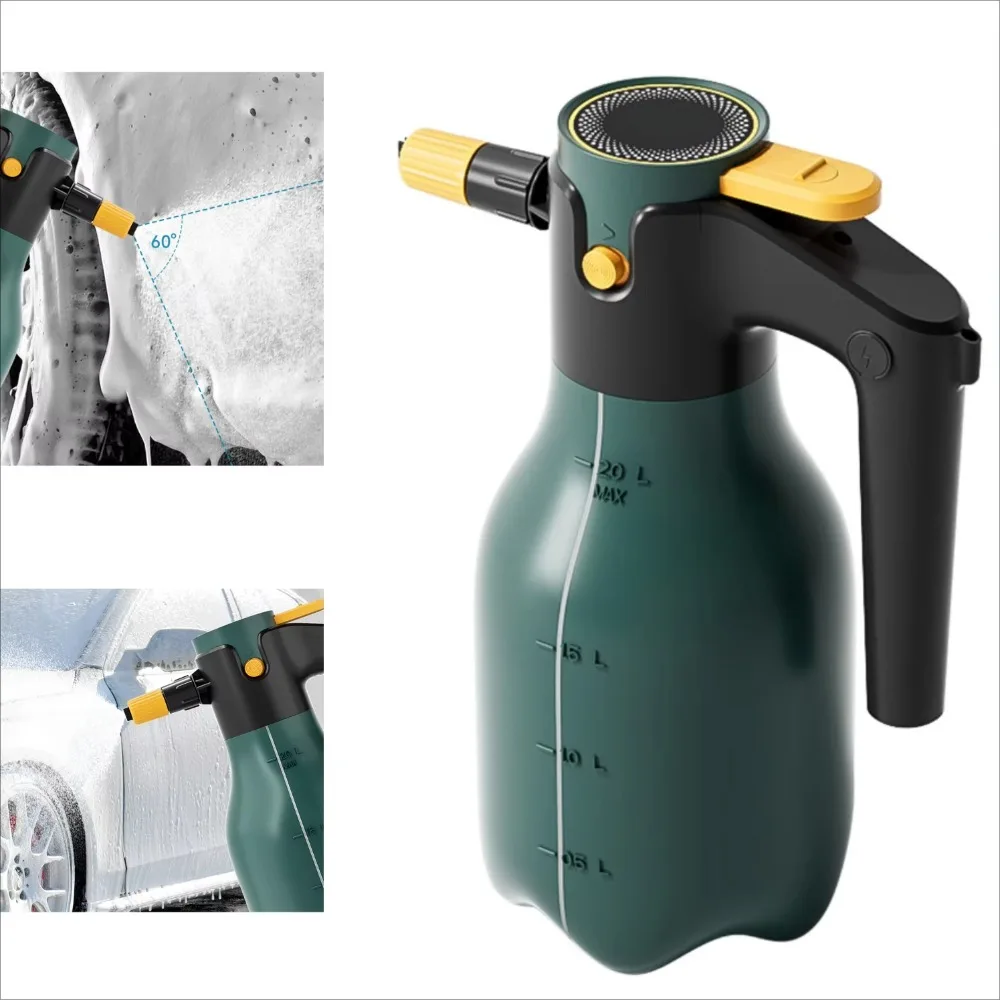 USB Rechargeable Electric Pressure Cleaning Sprayer 4000mAh Battery 2L Bottle for Car Wash & Garden Plants