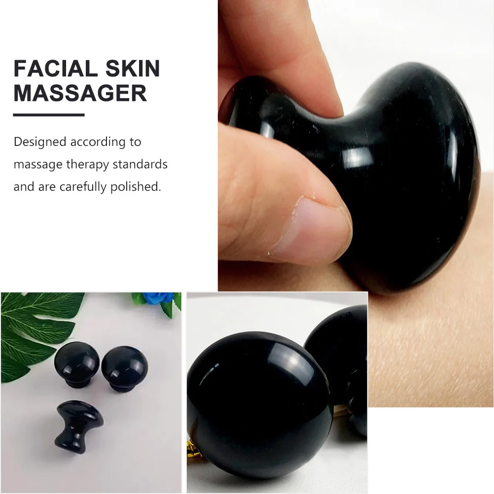 قطعتان من أدوات تدليك الوجه الحجرية غوا شا ذات حواف ناعمة لمدلك الدم أدوات غوا شا للوجه