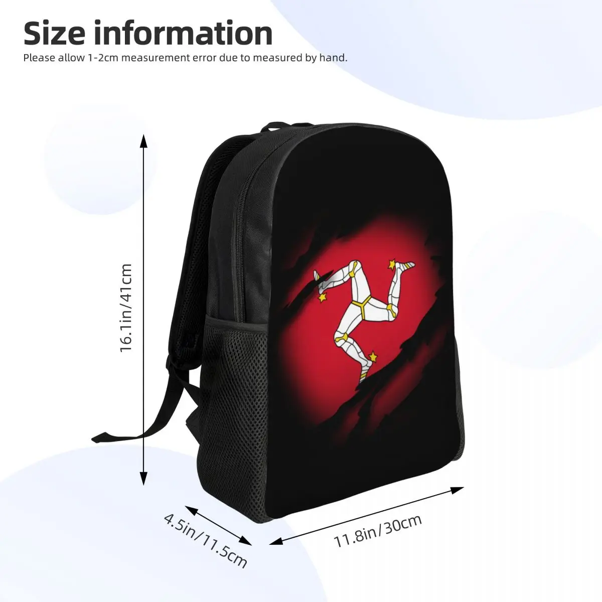 Isle Of Man Flag Laptop Backpack Women Men Basic Bookbag for College School Student Bags