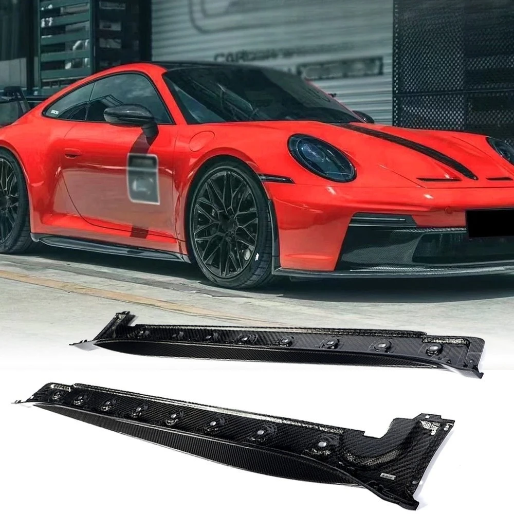 For Porsche 911 992 GT3 2022UP DRY CARBON Side Skirt Extension Lip Spoiler