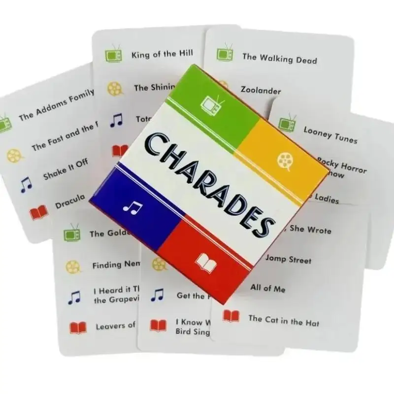 50 Cards Charades Game Portable Camping and Holiday Games for Adults and Family After Dinner Amusements Truth Or Dare Board Game