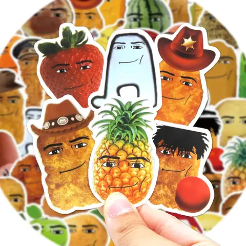 10/30/57pcs Robloxs Face -Winning Smile-Chicken Nugget Meme Series Cartoon Waterproof Decorative Water Cup Phone Case Stickers