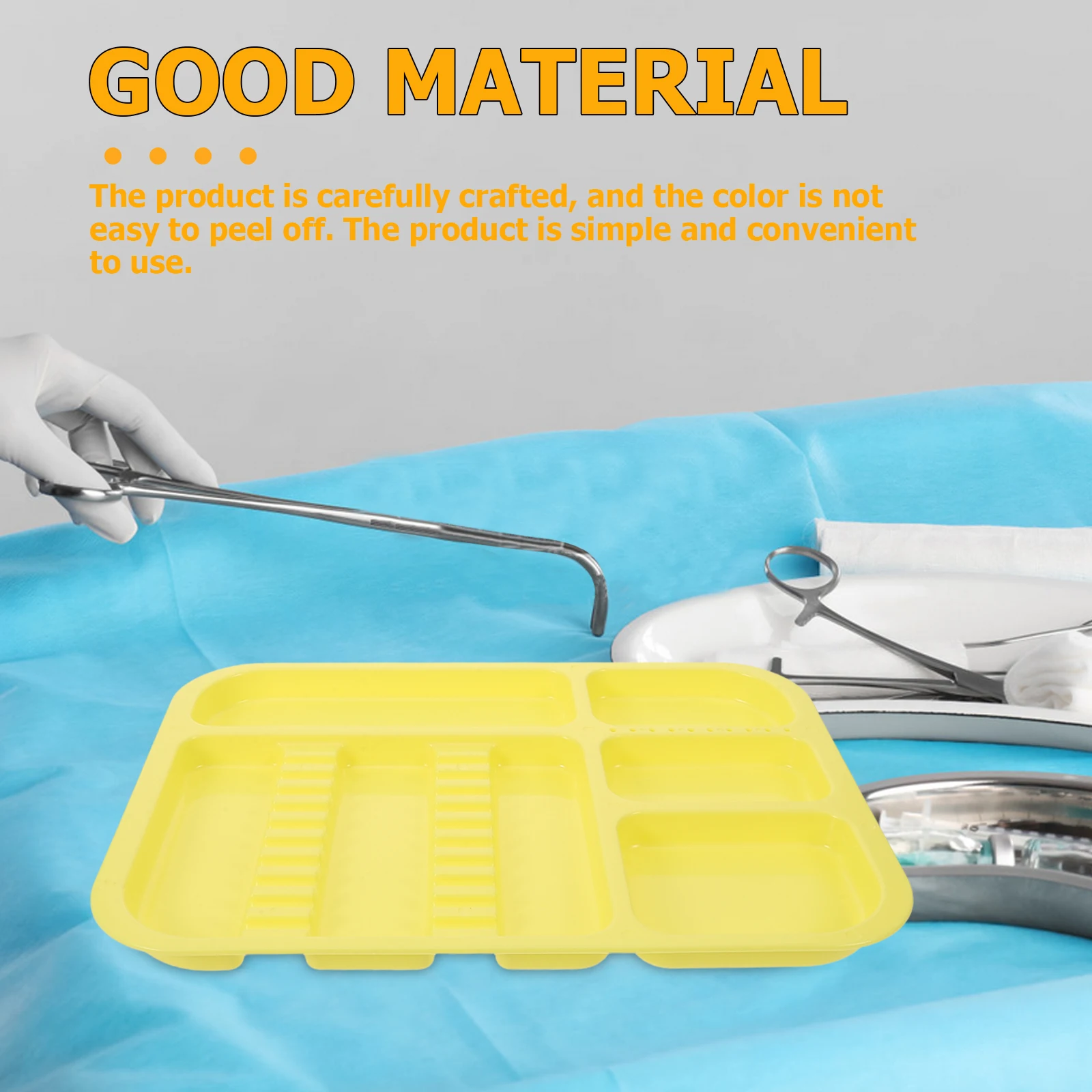 

2Pcs Colored Sections Plastic Tray Portable Dental Storage Tray For Dental PP Material Laboratory Bottle Organizer