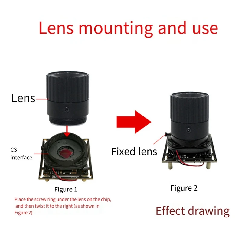 1 PCS 2.1Mm Wide Angle CS Mount Fixed CCTV Lens Black Plastic For 1/3 Sensor Size Camera