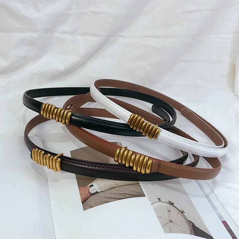 Persoonlijkheid Gesp Mode Vrouwen Echt Lederen Rups Riem Best Bijpassende Jurk Jeans Riemen Voor Lady Designer Luxe Riem