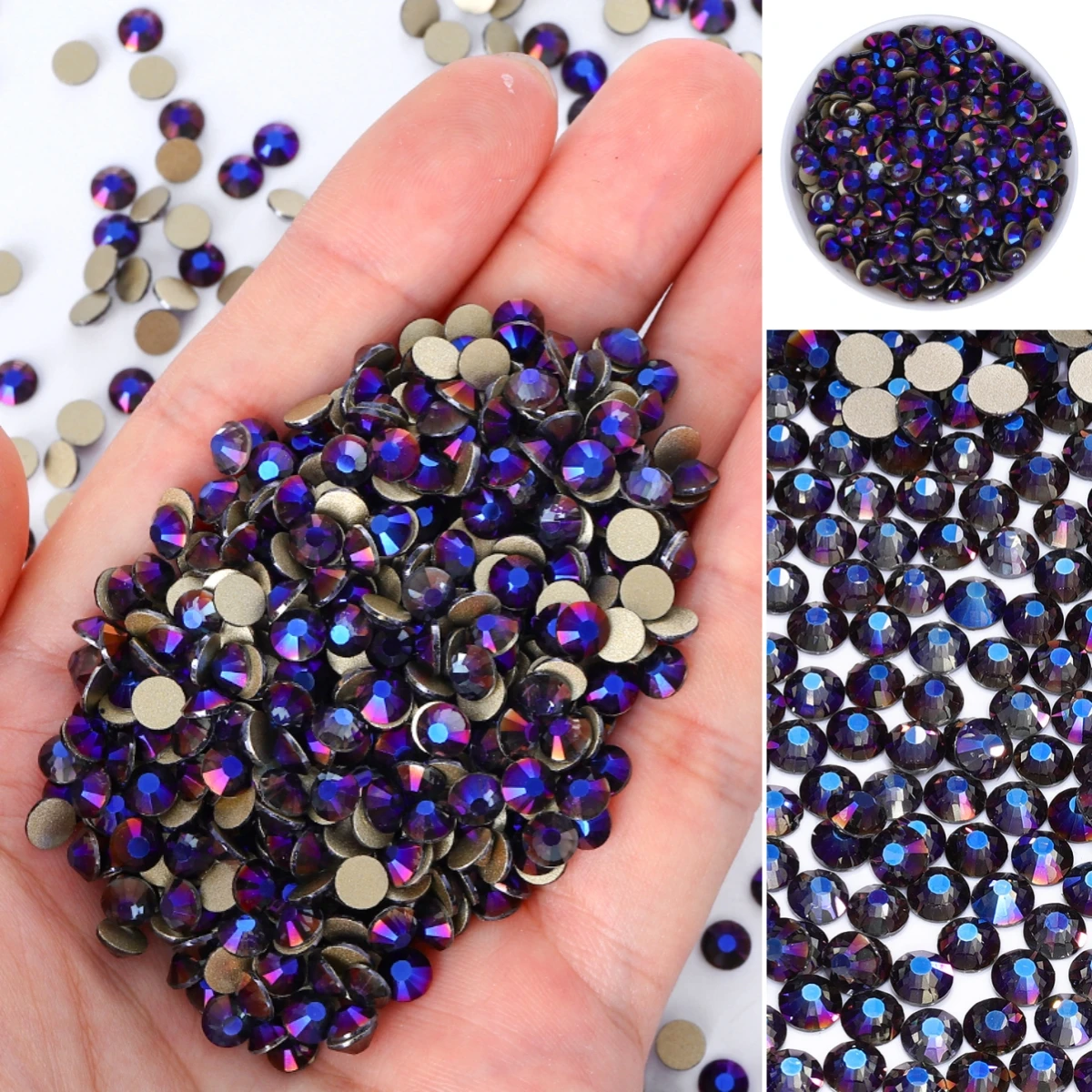 SS3-SS30 متعدد الحجم البنفسجي الماس بريق الزجاج الراين عالية الجودة فلاتبس كريستال لمسمار الفن الحرف DIY بها بنفسك الديكور #1
