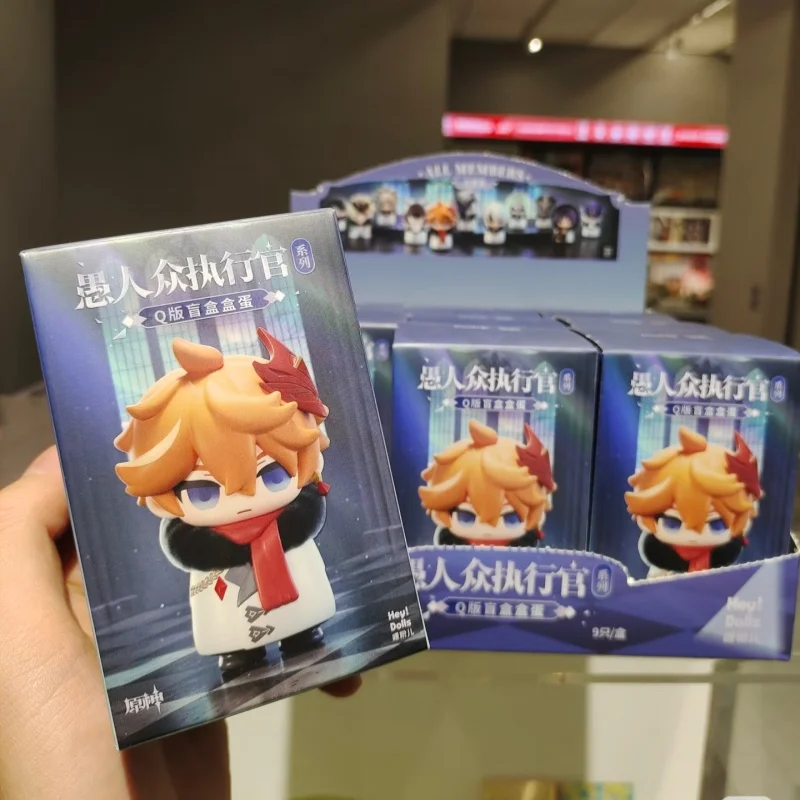 

В наличии, оригинальная поставка Genshin Fatui, слепая коробка Mihoyo, милая фигурка, декор для рабочего стола, модель-сюрприз, подарочная коробка, подарок на день рождения