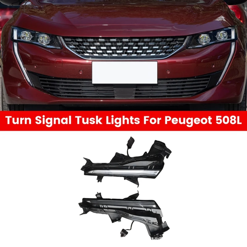 

Car LED Daytime Running Lights Turn Signal Tusk Lights For Peugeot 508L