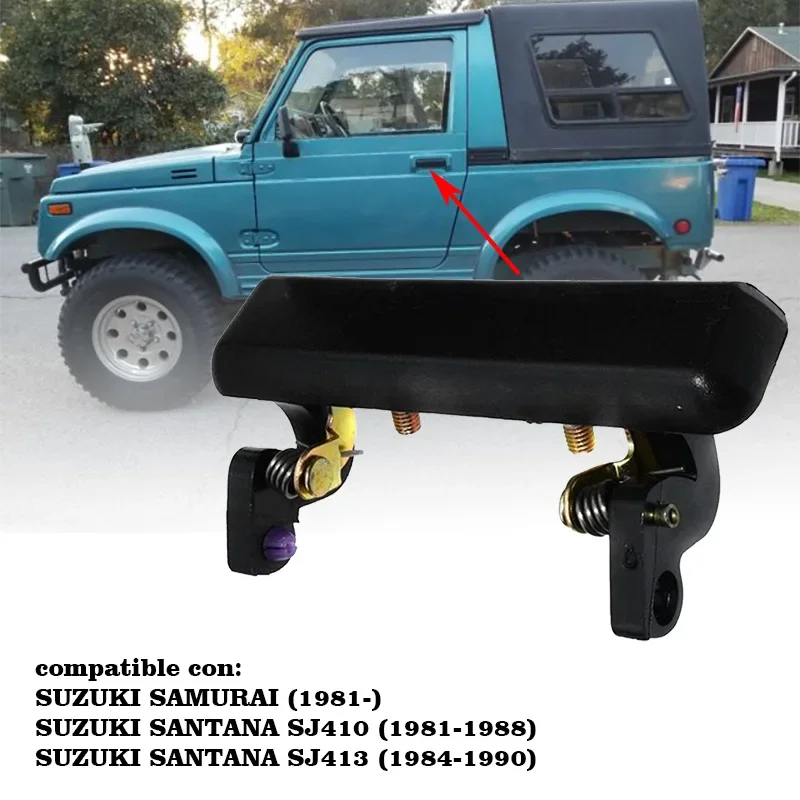 1Pair New Black Exterior Door Handle Front Left Right For Suzuki Samurai 1986-1995 8282083000,8281083000,82820-83000,82810-83000