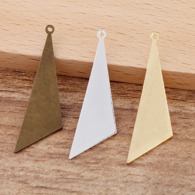 BoYuTe (20 Pieces/Lot) 39*11mm Geometric Triangle Pendant Charms for Earring Jewelry Making Diy Brass Accessories