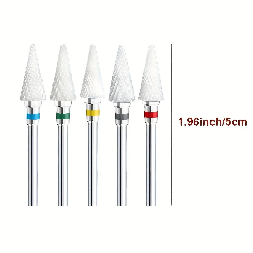 1 قطعة أو 5 قطع مثقاب فني للأظافر من السيراميك، 3/32 بوصة، لإزالة الأكريليك والجل، والتلميع، وأدوات مانيكير وباديكير لصالونات التجميل المنزلية #4