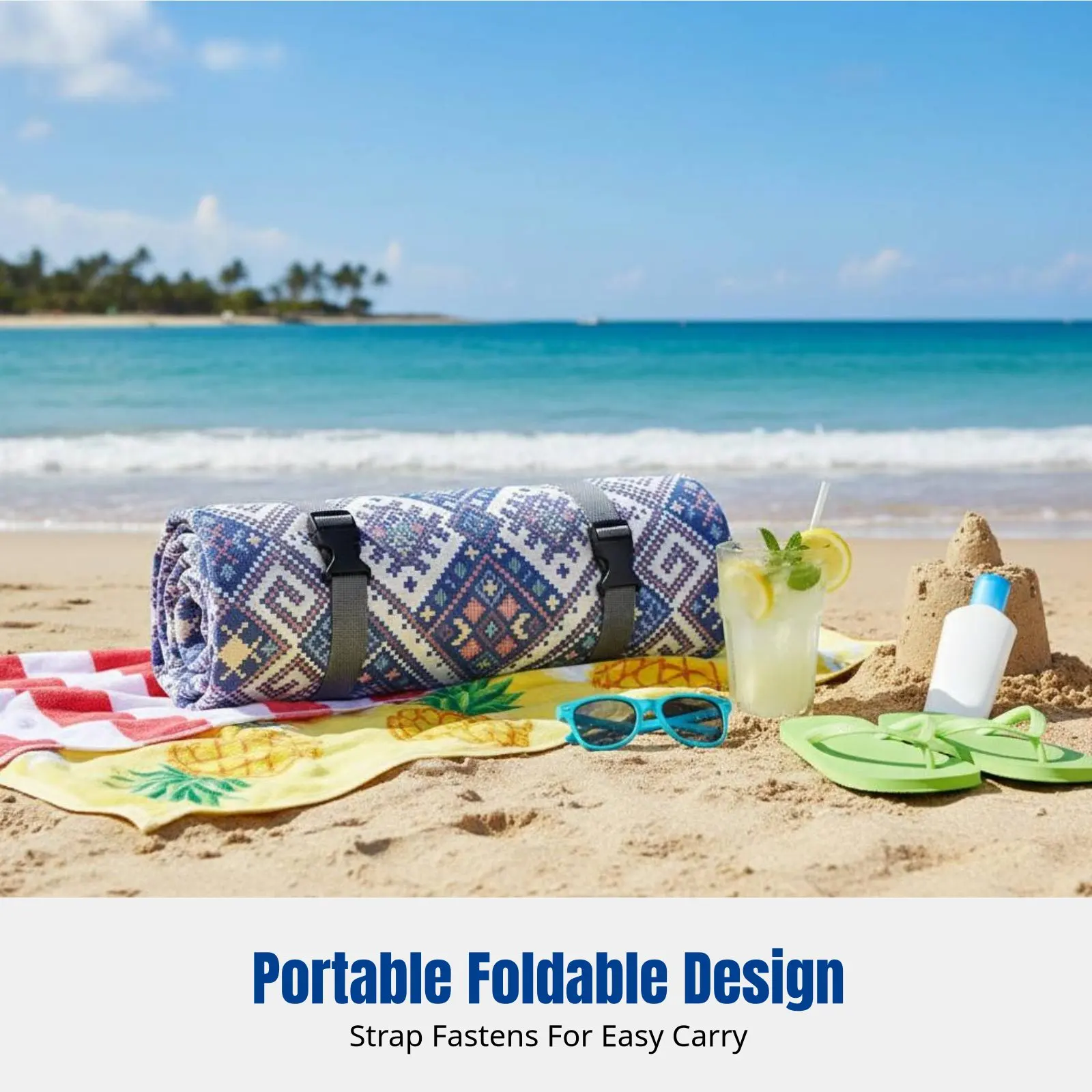 

Уличный коврик, толстый, с красным этническим узором, влагостойкий, пляжное покрывало, коврик для палатки