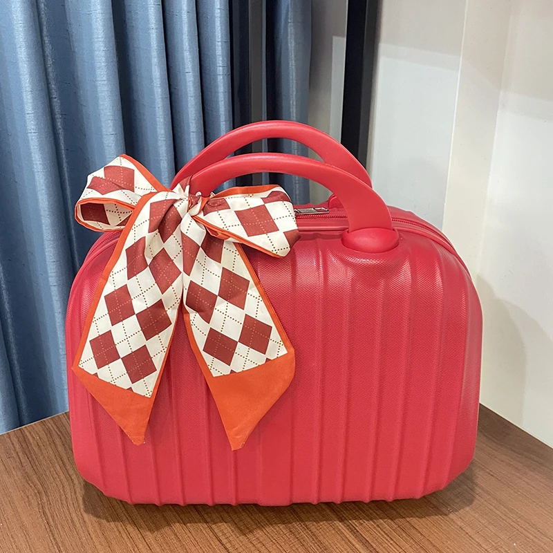 レトロなハンドヘルド荷物小型スーツケース化粧バッグ収納お土産包装ボックス旅行用プルハンドル4インチファッショントレンドユニセックス