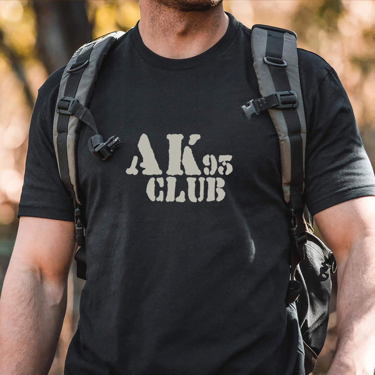 Summer New Round-neck Short-sleeved T-shirt Tough Guy Style AK Print Series Military Enthusiast Short-sleeved Base Layer