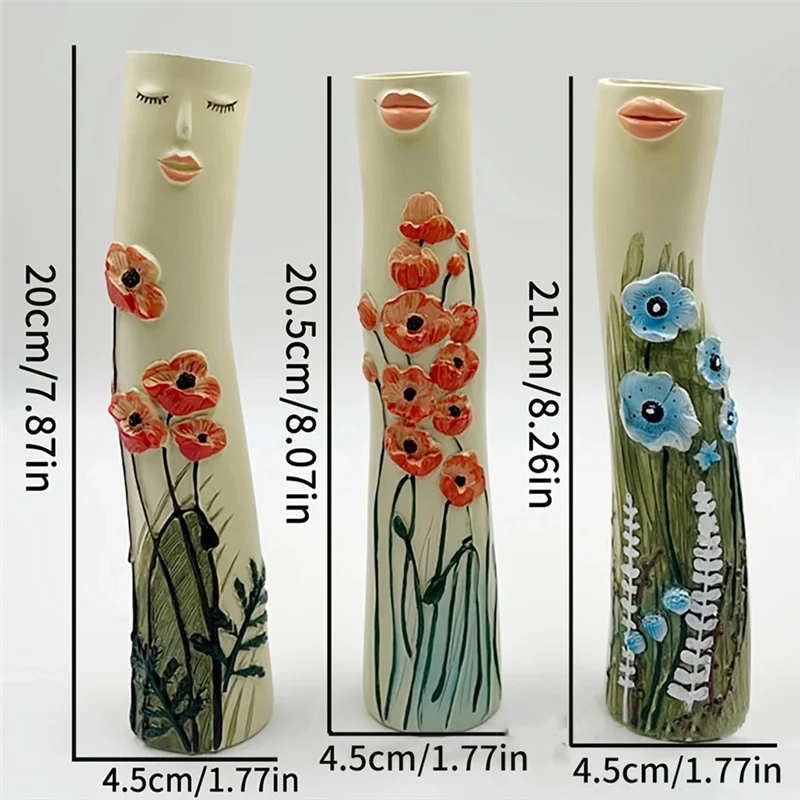 Top Verkoop Meisjes Gezicht Vaas Ornament Bloempot Vaas Kunstplanten Houder Voor Huisdecoratie