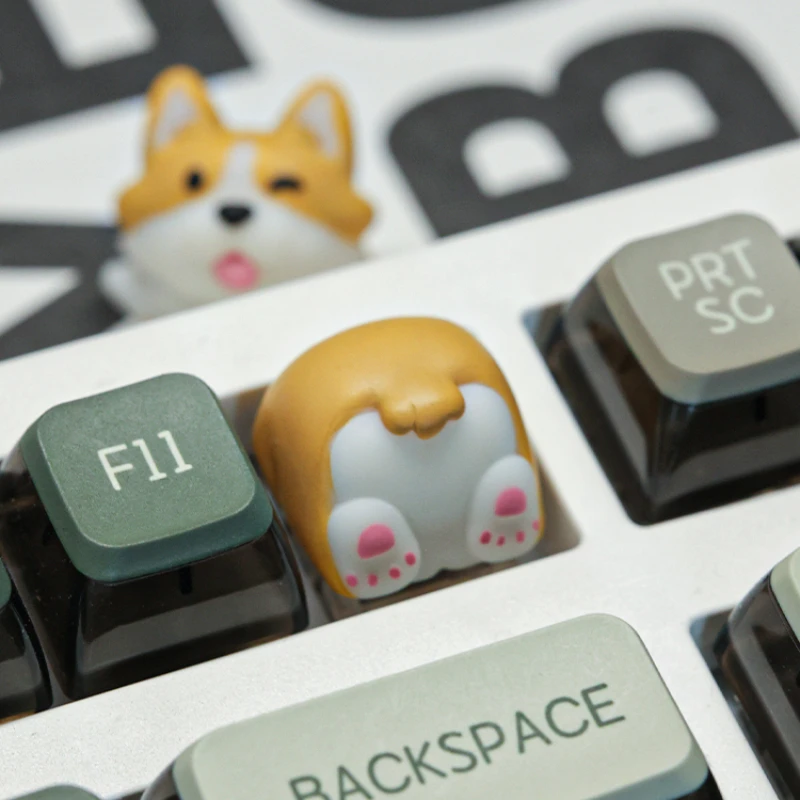 Corgi Keycap Personalized Design Cubic Cute Dog Mechanical Keyboard Keycap Accessories Cartoon Handmade Custom Creative Gifts