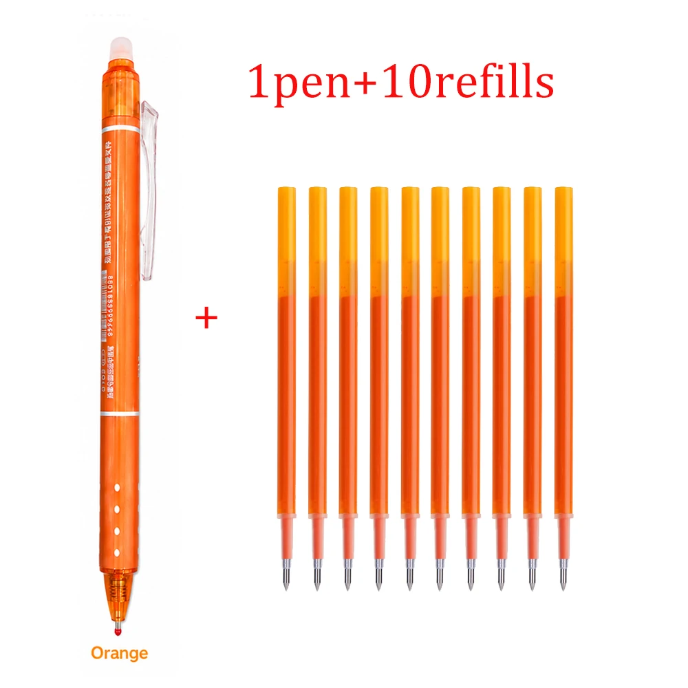 0,5 mm intrekbare, uitwisbare gelpen met 10 navulpatronen, afwasbare handgreep, geschikt voor school, kantoor en als schrijfgerei.