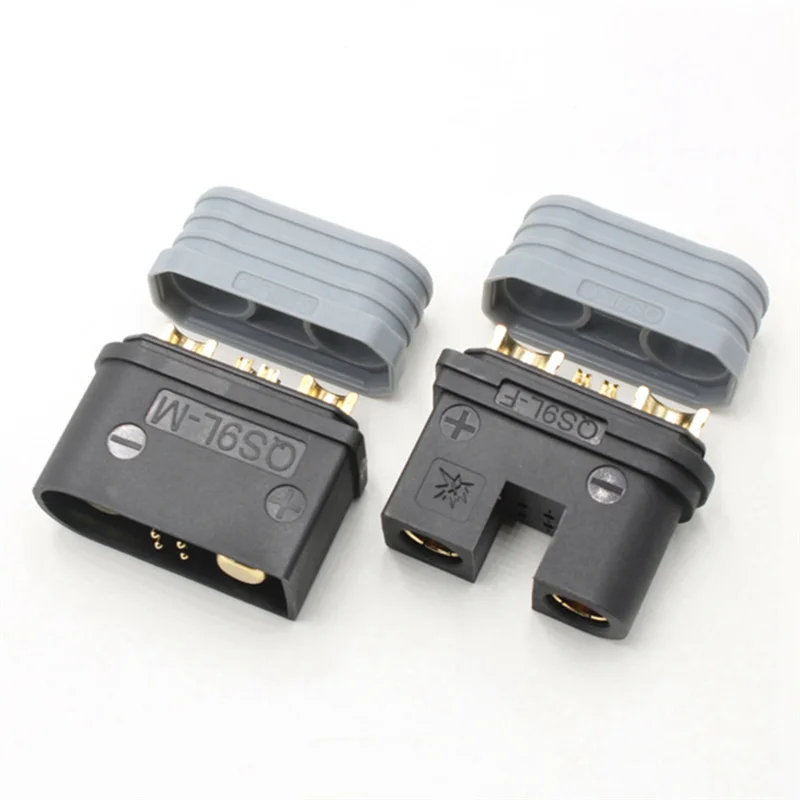 L52A-QS9L Anti-Funken Männlich Weiblich Gold Bananen Stecker 180A Netzteil Batterie Stecker Mit Widerstand Für RC Landwirtschaft UAV