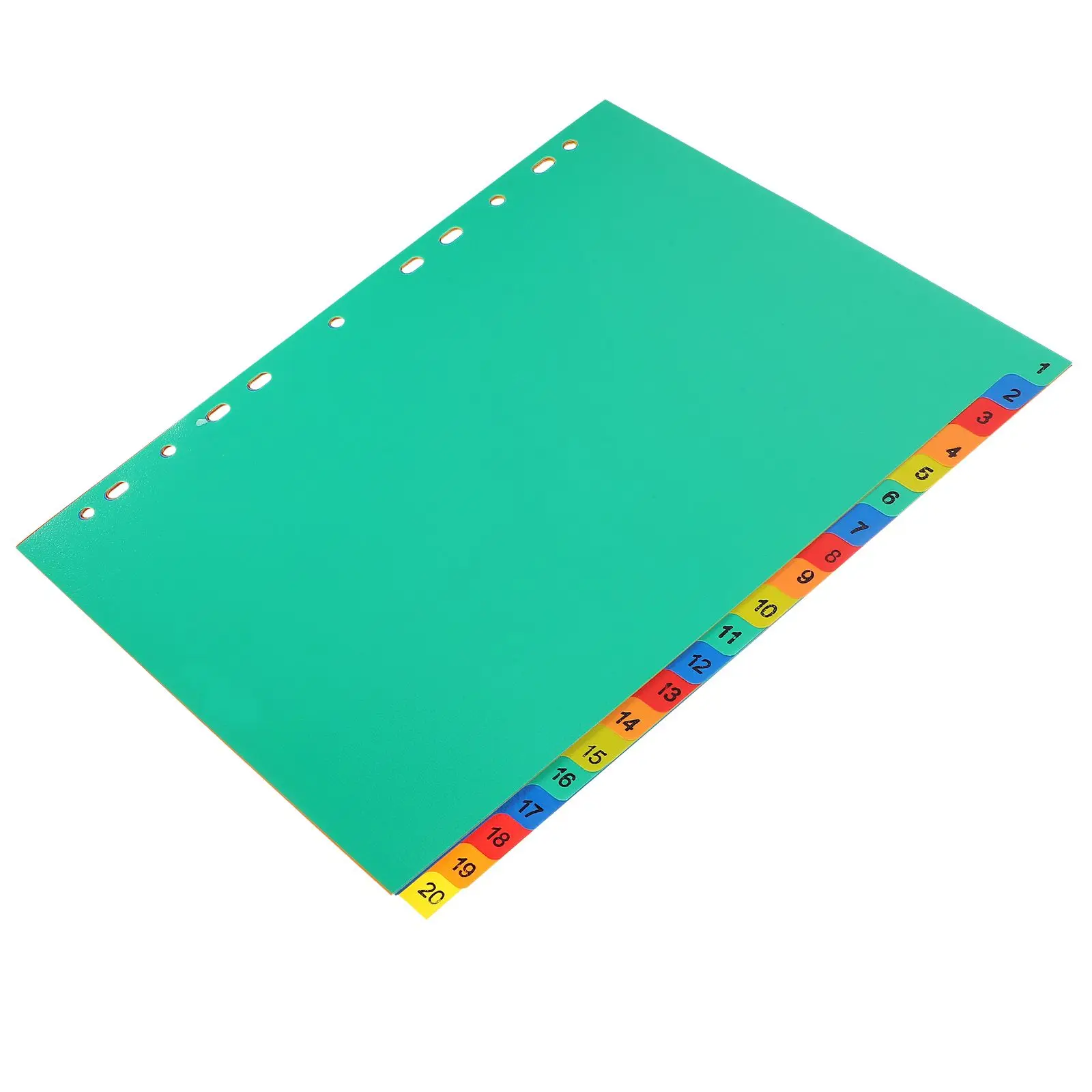 

20 Pcs A4 File Separator Pages Colored Index Dividers for Binder Notebook Loose Leaf Tabs Plastic Page Markers Folder Dividers