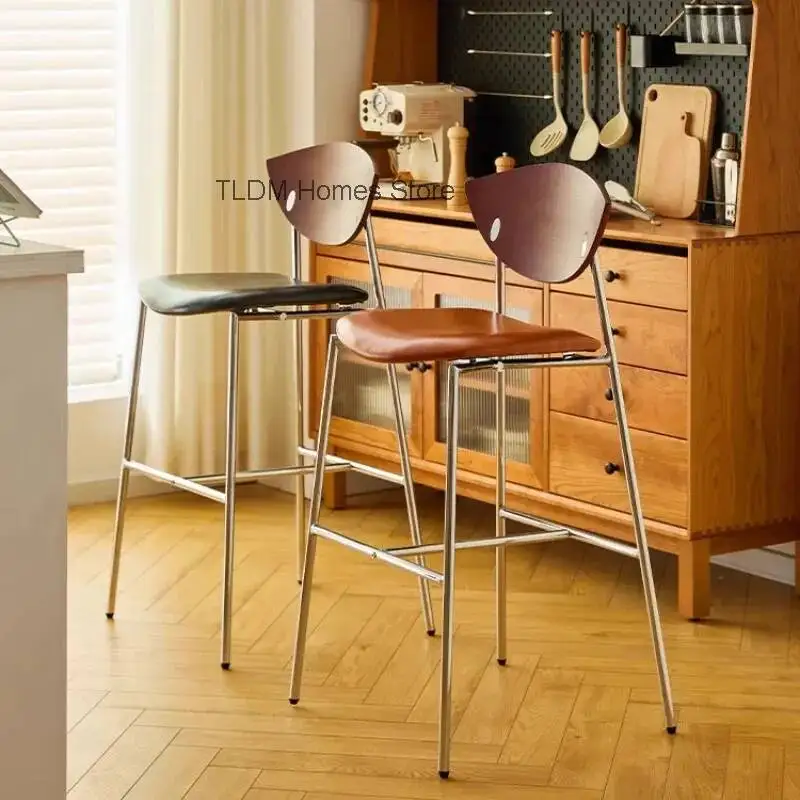 

Ergonomic Modern High Chairs Nordic Backrest Relax Party Island Bar Chairs Designer Salon Fashion Sillas De Bar Home Furniture