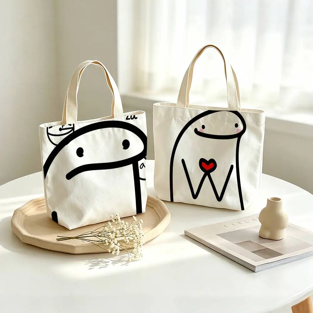 Funny Meme F-Flork  Printed Canvas Tote Bag Shoulder Bag Commuter Mommy Shopping Bag
