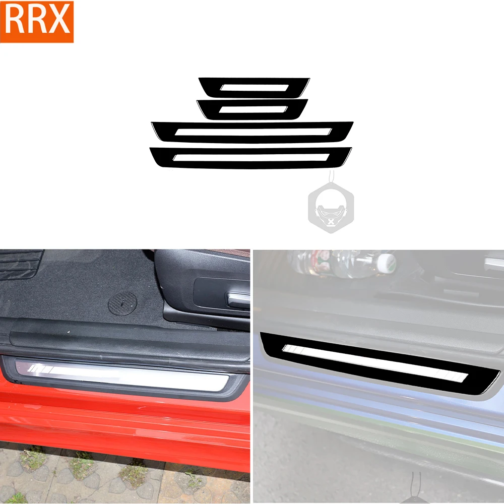 For BMW 3 Series G20 G28 325li 330d 335 2019-2021 Accessories Car Interior Threshold Strip Trim  Piano Black Sticker Decoration