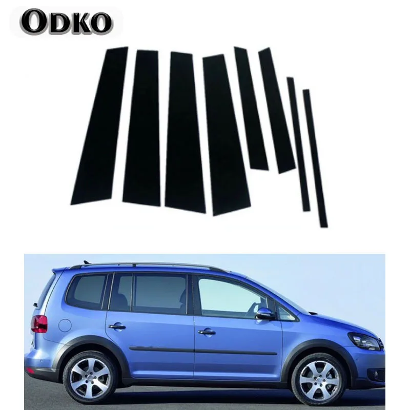 Misura per Volkswagen Touran 1T 2004-2015 2014 2013 2012 2011 nero lucido pilastro Post porta finestra Trim Cover B C colonna Sticker