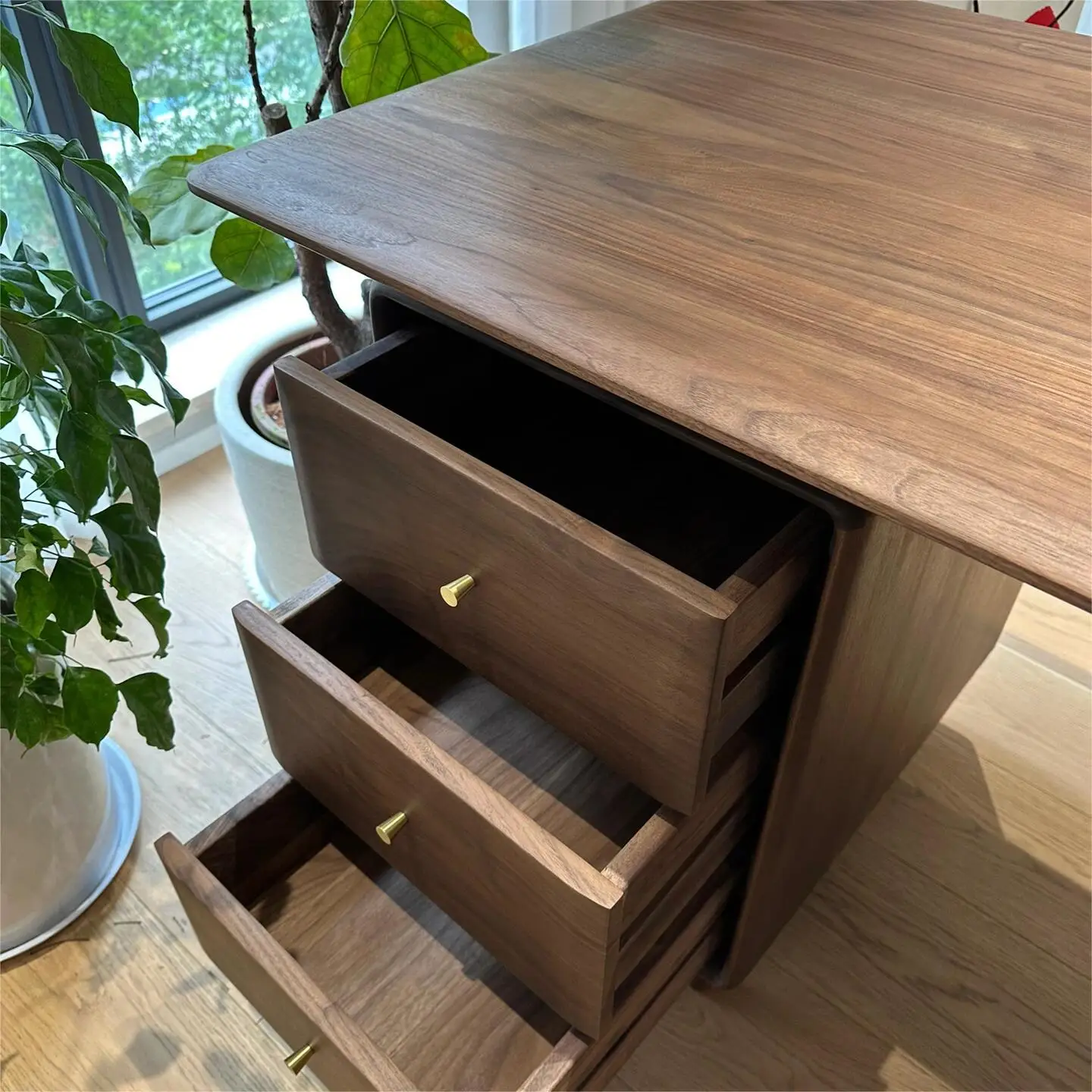 North American black walnut casual practical office tea table tea table multi-functional desk household new Chinese solid wood