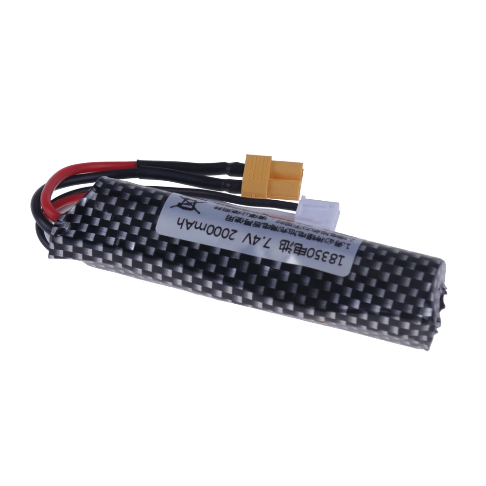 7.4V 2000mAh 18350 Li-ion Battery for Electric airsoft Water Toys Gun/Automatic Splatter Ball Rifle Paintball/Airsoft Pistol