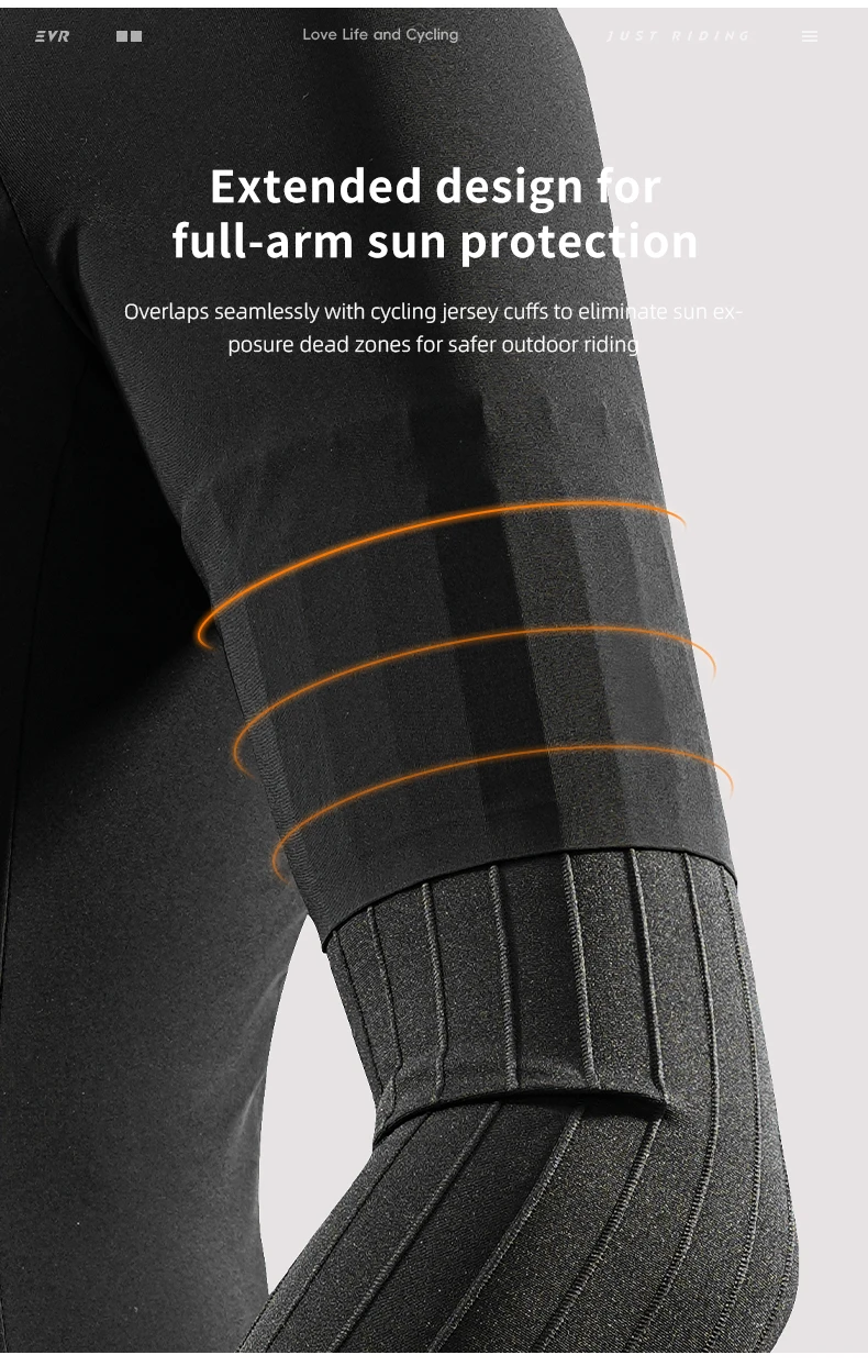 EVR Fahrrad-Armstulpen Pneumatische Sommer-Eisstulpen Sonnenschutz Rutschfeste Schnelltrocknende Armstulpen für Herren und Damen Rennrad-Armschoner – Detail 9