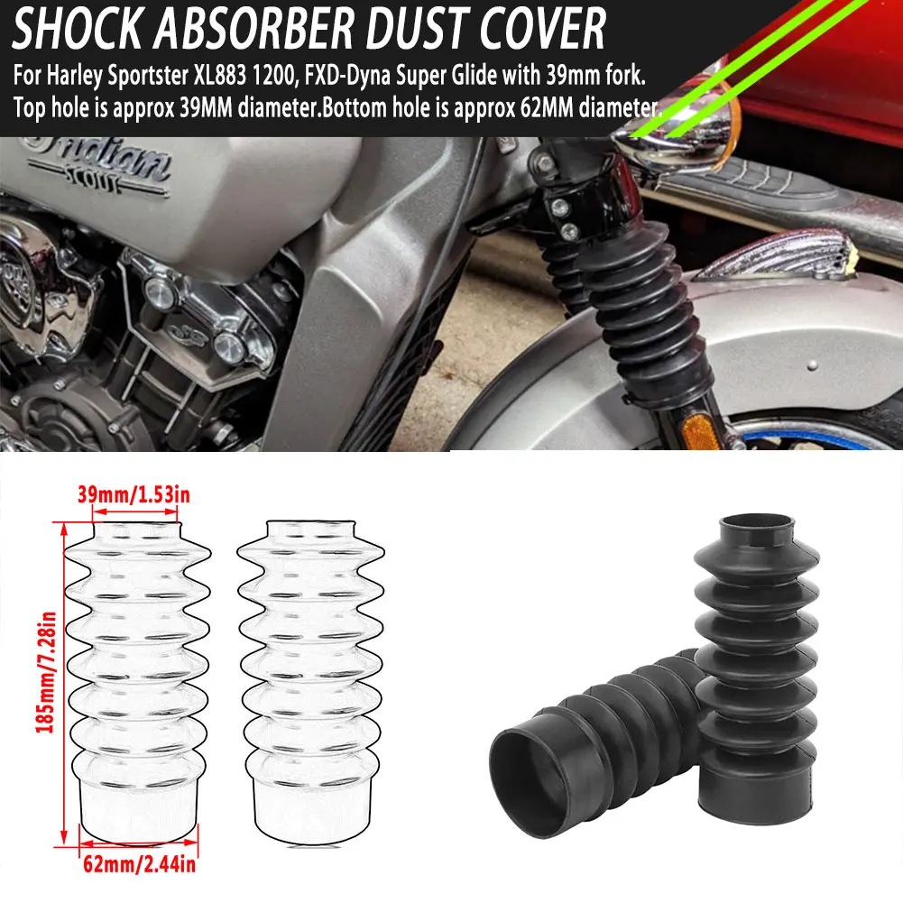 

Motorcycle Parts 39MM Approx 62MM Diameter Absorber Dust Cover Front Fork Guard Cover For Harley Sportster XL883 1200 Motorbike