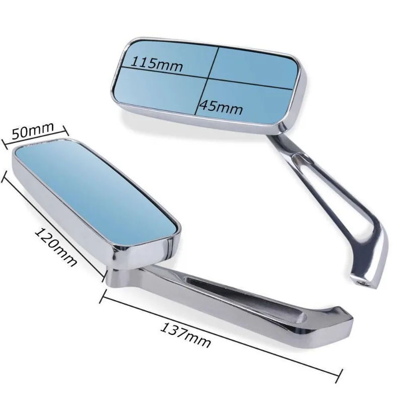 1 Pair 8/10mm Motorcycle Rear View Mirrors Chrome for Harley Dyna Softail Sportster Touring Motor Modifying Mirror Accessories