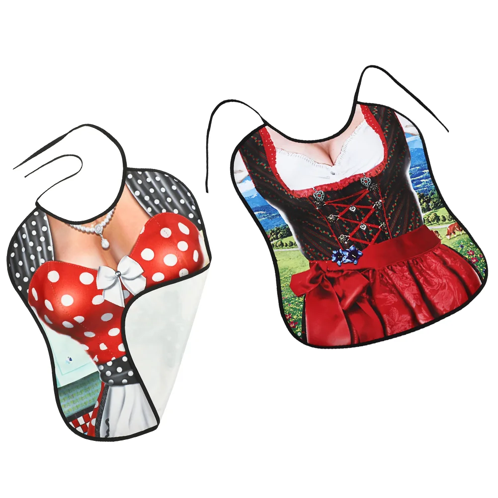 

2 Pcs Adult Funny Bib Bibs Dinner Eating Household Elderly Coat Hangers Baby Fold Reusable Polyester (polyester Fiber)