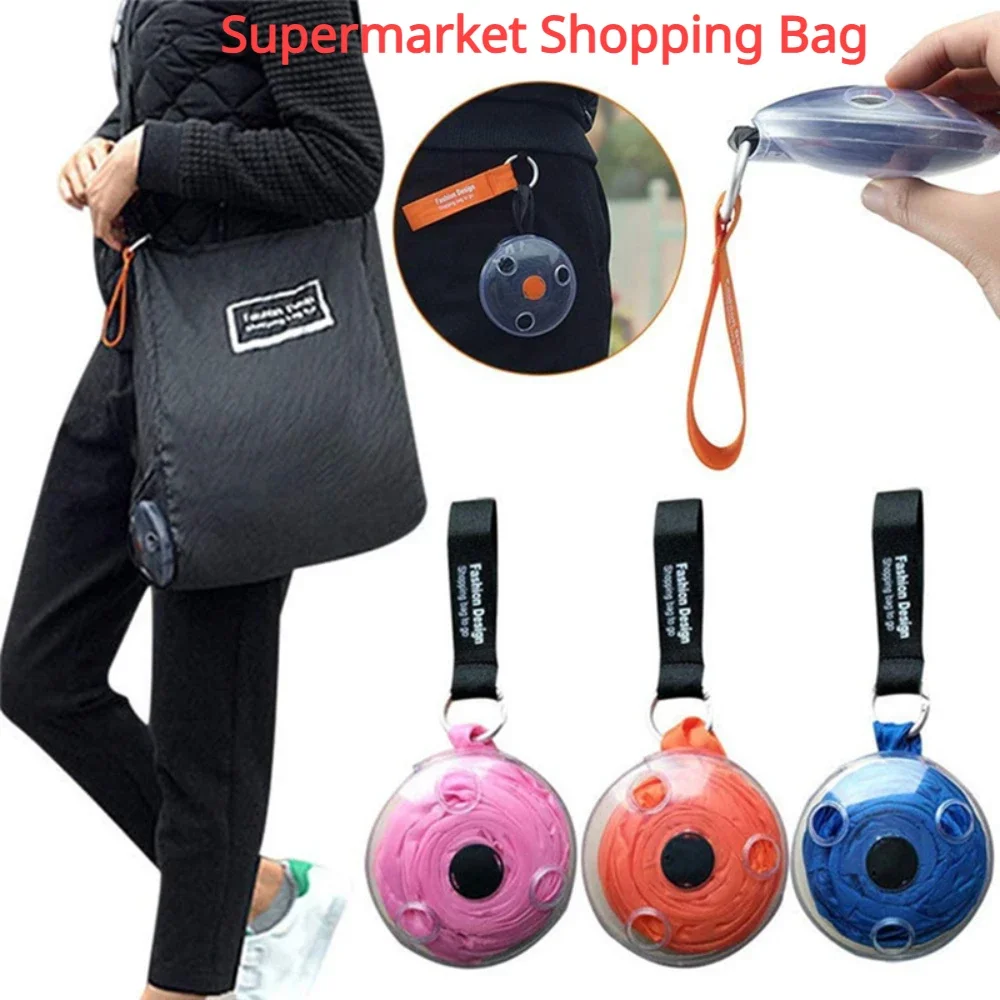 Environmentally Friendly Storage Bag Reusable Ultra-small Portable Folding Telescopic Disk Supermarket Shopping Storage Bag Home