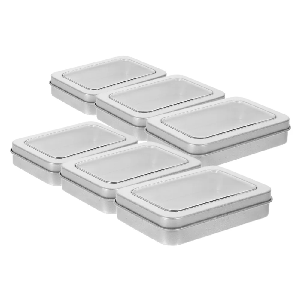 

6Pcs Playing Card Box Metal Organizer Storage Case for Game Cards Card Holder Suitable for Home Cafe Party Use