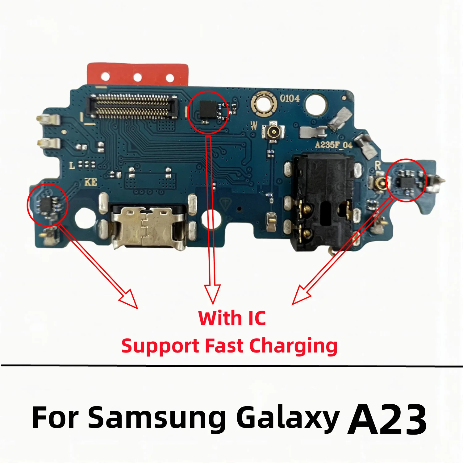 20 Pcs/Lot USB Charger Dock Connector Board Charging Port Flex Cable For Samsung Galaxy A23 / SM-A235