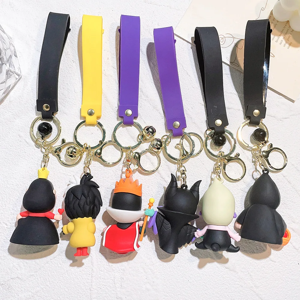 Villain Evil Witch Keychain Cartoon Black Witch Doll Bag Pendant Hanging Decoration Silicone Car Keychain image 4