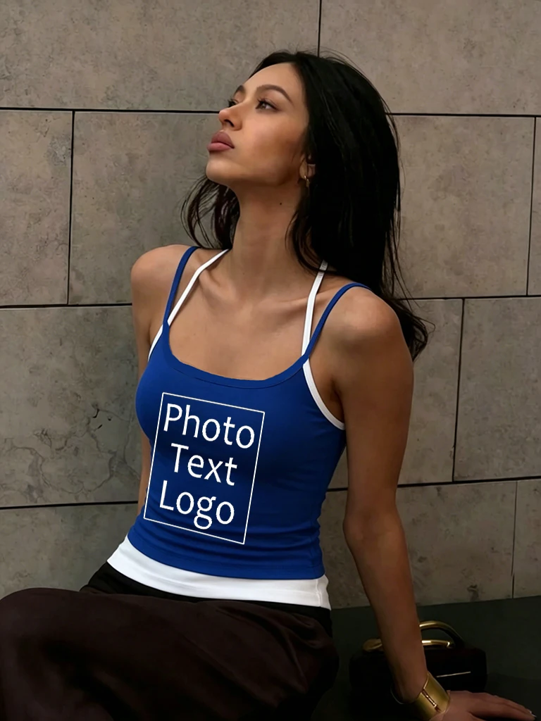 Personalisiertes, individuelles Muster für Damen, eng anliegendes, schmales, sexy Weste-Top, modisches Street-Bestie-Singlet, All-Match-Sport-T-Shirt ohne Ärmel – Detail 12