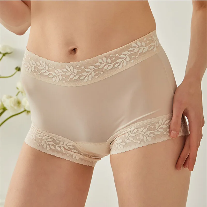 

4 Pairs Mulberry Silk & Emulsion Underwear For Women Briefs Bikini Pants Bar