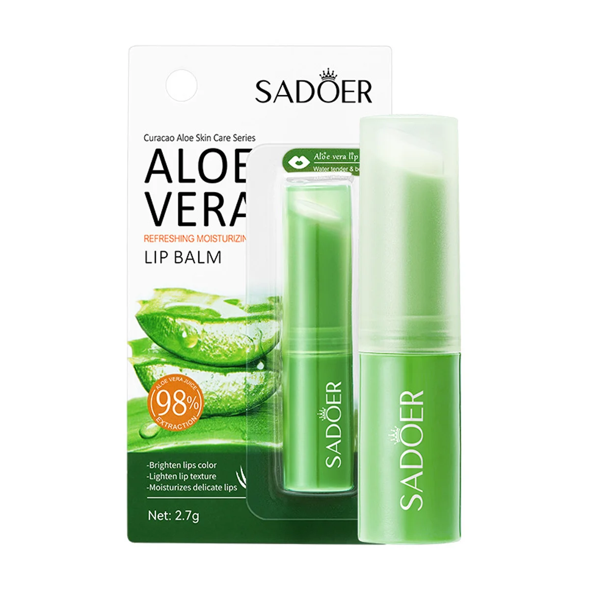 Aloe Vera Lip Balm+Hand Cream Dry Skin Moisturizing Lipstick Hand Cream Compact And Portable, Keep Skin Moist Shiny At All Times