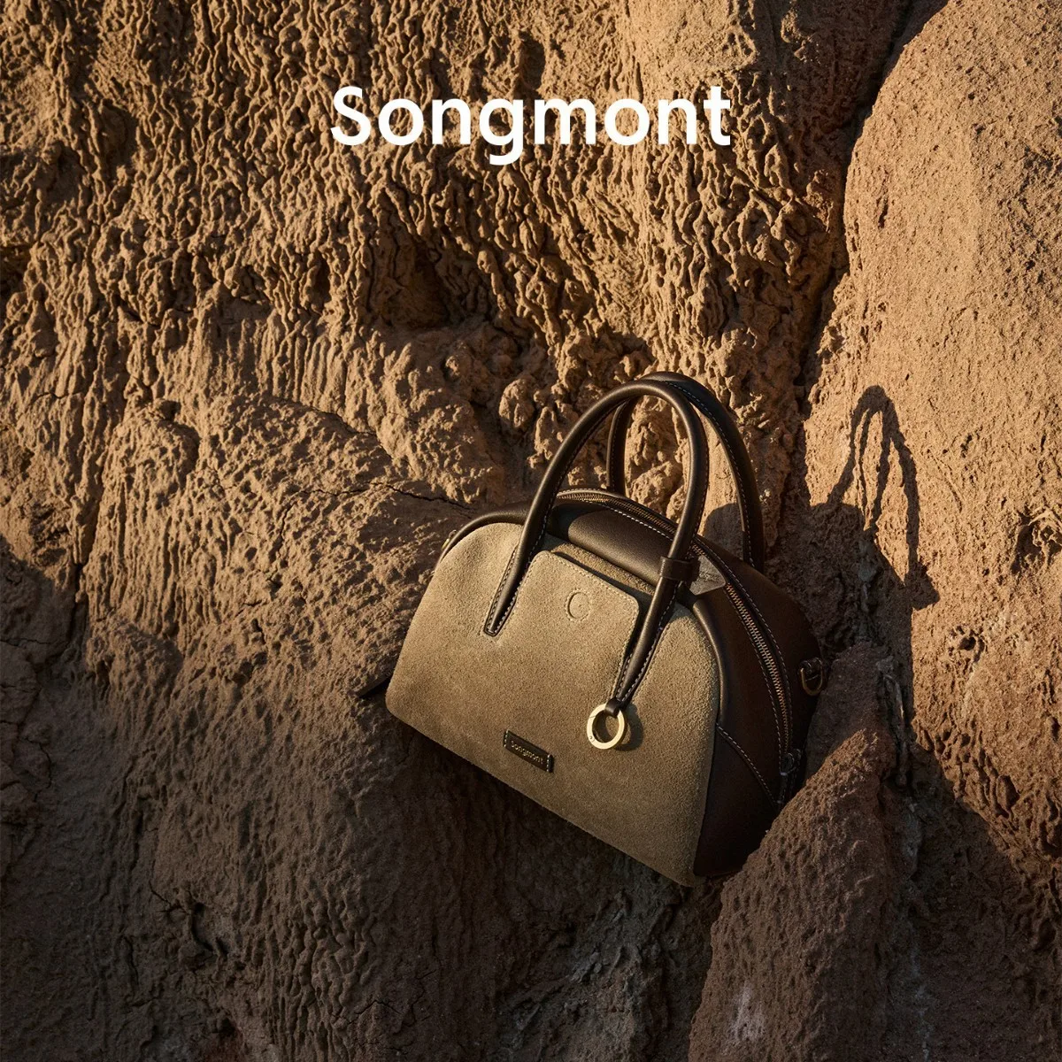 

Легкая мини-сумка для боулинга Songmont через плечо из мягкой замши, просторная и стильная