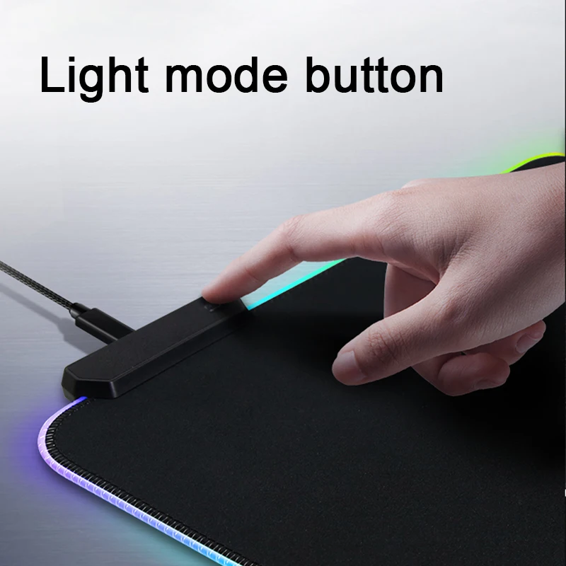 Imagem -03 - Jogo Mousepad com Luz Led Computador Desktop Tapete Rgb Mouse Pad de Borracha Teclado para Jogos Tapete de Mesa para Laptop Gamer Mause Mat Grande