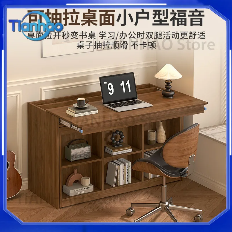 Folding Single Lunch Break Bed for Office Nap Bed Antique Style Multi-Functional Pull-Out Telescopic Invisible Bed