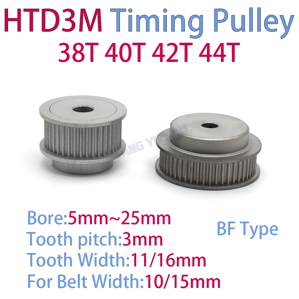 HTD 3M 38Teeth 40Teeth 42Teeth 44Teeth Timing Pulley Bore 5mm~25mm For Belt Width 10/15mm HTD3M Synchronous Wheel Belt Pulley