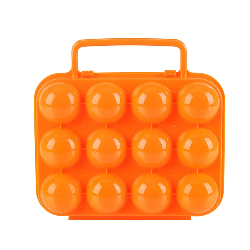 

Portable Folding Handle Egg Carrier Holder Storage Box 12 Eggs Cases Container For Kitchen Outdoor (Orange)